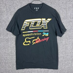 Fox Racing Shirt‎ Mens Medium Black Speed Division Graphic Crew Tee